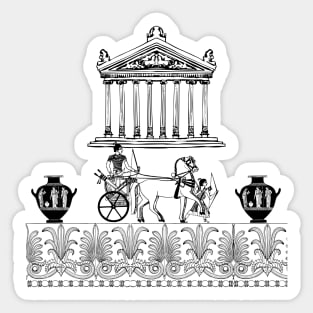 Ancient Greece Minimalist Design | Timeless Black & White Art Sticker